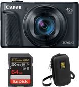 Canon PowerShot SX740HS Lite Travel Kit Black Camera for beginners