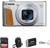 Canon PowerShot SX740HS Lite Travel Kit Silver Camera for beginners