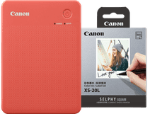 Canon SELPHY QX20 Red + Canon Paper XS-20L (20 sheets) Pocket printer