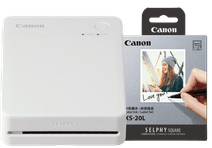 Canon SELPHY QX20 White + Canon Paper XS-20L (20 sheets) Pocket printer
