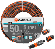 GARDENA Premium SuperFLEX Garden Hose 1/2 inches 50m + GARDENA Starter Set Separate garden hose
