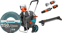 GARDENA Classic 1/2 50m CleverRoll L Easy Large Sprinkler Pack Hose reel and hose cart