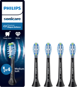 Philips Sonicare Premium Plaque Defense HX9044/88 Zwart (4 stuks) Philips Sonicare opzetborstel