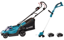 Makita DLM330SM incl. 4,0 Ah Accu + Makita DUR193Z (zonder accu) + 18V 5,0 Ah accu (2x) Accu grasmaaier
