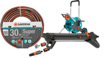 GARDENA Premium SuperFLEX 30m CleverRoll M Small Sprinkler Pack Hose reel and hose cart