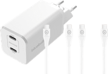 BlueBuilt Chargeur Power Delivery et Quick Charge 65 W + USB-C Nylon Blanc 1,5 m 