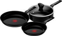 Tefal Renew Black Keramische Koekenpannenset 24 + 28 cm + hapjespan 24 cm + deksel Keramische pan