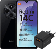 Redmi 14C 128 Go Noir 4G + BlueBuilt Chargeur avec Port USB-A 18 W Noir GSM Xiaomi Redmi