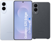 Samsung Galaxy S25 Edge 512GB Blauw 5G + Samsung Kindsuit Back Cover Zwart Samsung Galaxy S25 Edge