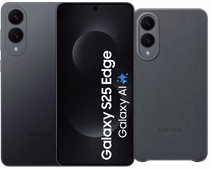 Samsung Galaxy S25 Edge 512GB Zwart 5G + Samsung Kindsuit Back Cover Zwart Samsung Galaxy S25 Edge