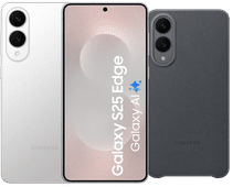 Samsung Galaxy S25 Edge 512GB Zilver 5G + Samsung Kindsuit Back Cover Zwart Samsung Galaxy S25 Edge