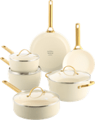 GreenPan Padova Reserve Cookware Set 10-piece Cream White High-sided skillet