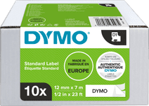 DYMO D1 12mm x 7m 10 tapes Zwart Wit Labels Label