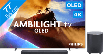 Philips Ambilight 77'' OLED760 4K (2025) + JBL Bar 500 M2 Noir TV pour votre nouvelle console