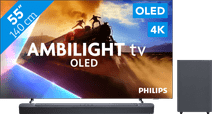 Philips Ambilight 55'' OLED760 4K (2025) + JBL Bar 2.1 Deep Bass M2 Noir TV Philips de taille moyenne