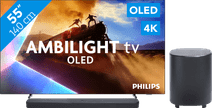 Philips Ambilight 55'' OLED760 4K (2025) + JBL Bar 500 M2 Noir TV Philips de taille moyenne