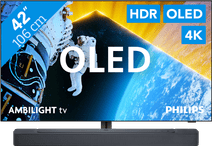 Philips 42OLED809 - Ambilight (2024) + JBL Bar 300 Noir TV pour votre nouvelle console