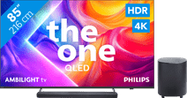 Philips Ambilight 85" PUS9000 QLED 4K (2025) + JBL Bar 800 M2 Noir TV 85 pouces