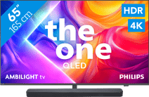 Philips Ambilight 65" PUS9000 QLED 4K (2025) + JBL Bar 300 M2 Noir TV de taille moyenne