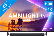 Philips Ambilight 65" PUS8500 QLED 4K (2025) + JBL Bar 300 M2 Noir Télévision avec back lit local dimming