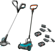 Gardena HandyMower 22/18V P4A Set + Gardena SmallCut 23/18V P4A Solo + Bosch 18V 2,5 Ah 2x 