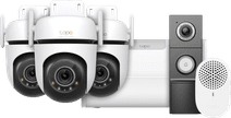 TP-Link Tapo H500 Smart HomeBase + C530WS Lot de 3 + D235 Smart Battery & Wired Doorbell Caméra IP pour NAS