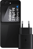 Samsung Galaxy Z Flip 7 FE 256GB Zwart 5G + Samsung Oplader 25 Watt Zwart Vouwbare telefoon