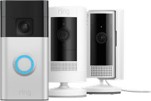 Ring Battery Video Doorbell Nikkel + Indoor Cam 2nd gen + Stick Up Cam Battery Sonnette Amazon Alexa