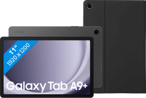 Samsung Galaxy Tab A9 Plus 11 inch 6GB/128GB Wifi Grijs + Book Case Zwart Android tablet voor het gezin