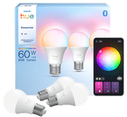 Philips Hue Essential A60 White and Color E27 3-pack Smart lamp