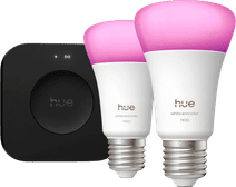 Philips Hue White and Color Starter Pack E27 1100 lumens 2-pack + Bridge Pro Philips Hue starter pack