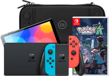 Nintendo Switch OLED Blauw/Rood + Pokémon Legends: Z-A + BlueBuilt Beschermhoes Nintendo Switch