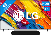 LG 43" QNED82 4K (2025) + Sonos Ray Zwart TV met Sonos soundbar