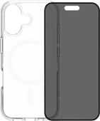 BlueBuilt Protective Back Cover met MagSafe iPhone 17 Transparant + iPhone 17 Privacy Screenprotector Glas Ruggedized hoesje