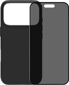 BlueBuilt Back Cover iPhone 17 Pro Zwart + BlueBuilt iPhone 17 Pro Privacy Screenprotector Glas Duurzaam telefoonhoesje