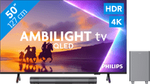 Philips Ambilight 50'' PUS8500 QLED 4K (2025) + Philips TAB6100 Middelgrote tv