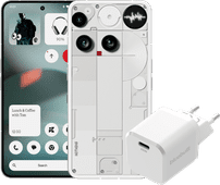 Nothing Phone (3) 256GB Wit 5G + BlueBuilt Oplader met Usb C Poort 45W Wit Android smartphone