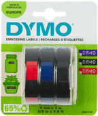 DYMO Embossing Tape 9mm 3 kleuren pack Label