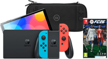 Nintendo Switch OLED Blauw/Rood + EA Sports FC 26 + BlueBuilt Beschermhoes Nintendo Switch