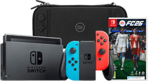 Nintendo Switch Rood/Blauw + EA Sports FC 26 + BlueBuilt Beschermhoes Nintendo Switch