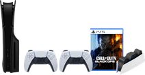 PS5 Slim Disc Edition + Black Ops 7 + Covers Zwart + Extra Controller Wit + Oplaadstation Console kopen?