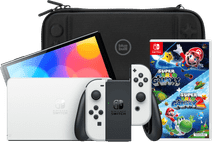 Nintendo Switch OLED Wit + Super Mario Galaxy 1+2 + BlueBuilt Beschermhoes Nintendo Switch