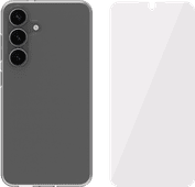 BlueBuilt Samsung Galaxy S25 Back Cover Transparant + Screenprotector Glas BlueBuilt telefoonhoesje