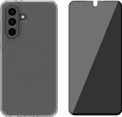 BlueBuilt Protective Back Cover Samsung Galaxy A56 Transparant + Privacy Screenprotector Ruggedized hoesje