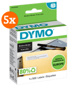 DYMO Verwijderbaar Etiket 19 x 51 mm 500 stuks 5-pack Label