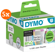 DYMO Verwijderbaar Etiket 32x57mm 1000 stuks 5-pack Label