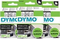 DYMO D1 9 mm x 7 m Noir Blanc Étiquettes Lot de 3 Étiquette