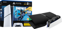 PlayStation 5 Slim Digital Edition Fortnite bundel + Covers Zwart + Oplaadstation Console kopen?