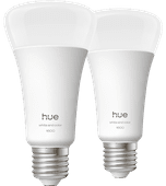 Philips Hue A67 White and Color 1600lm E27 Lot de 2 Ampoule connectée avec éco-chèques