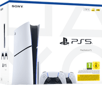 PlayStation 5 Slim Disc Edition + Manette Supplémentaire Blanc Cadeau : gaming